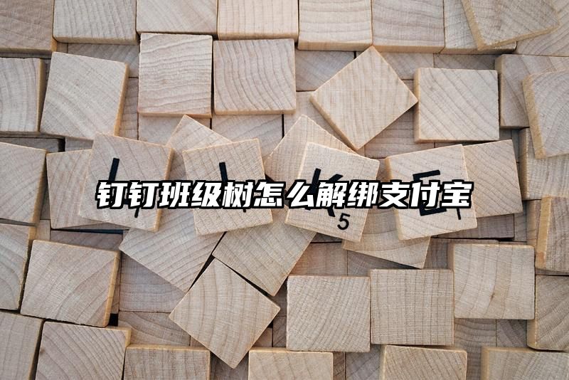 钉钉班级树怎么解绑支付宝